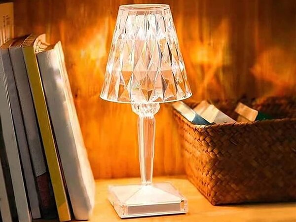 Led rgb baterija. stolna kristalna lampa usb daljinski 25cm