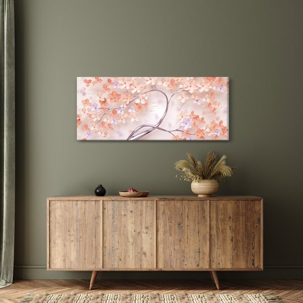 Slika koraljnih cvijetova stabla - apstrakcija (120x50 cm)