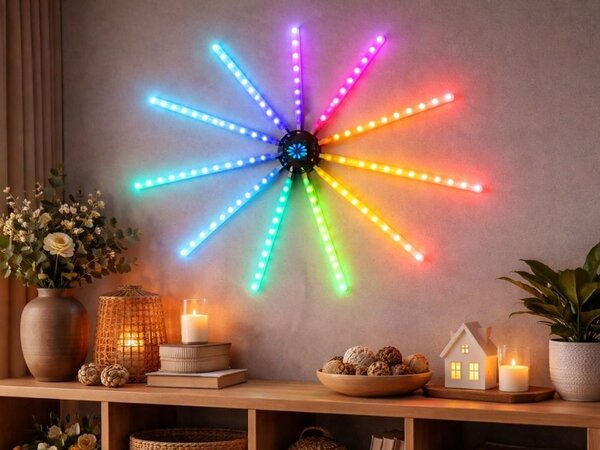 Usb led rgb pametna samoljepljiva vatrometna zidna svjetiljka app daljinski 111cm