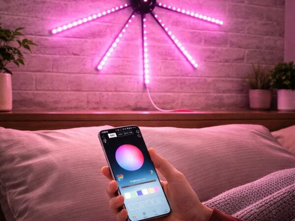 Usb led rgb pametna samoljepljiva vatrometna zidna svjetiljka app daljinski 111cm