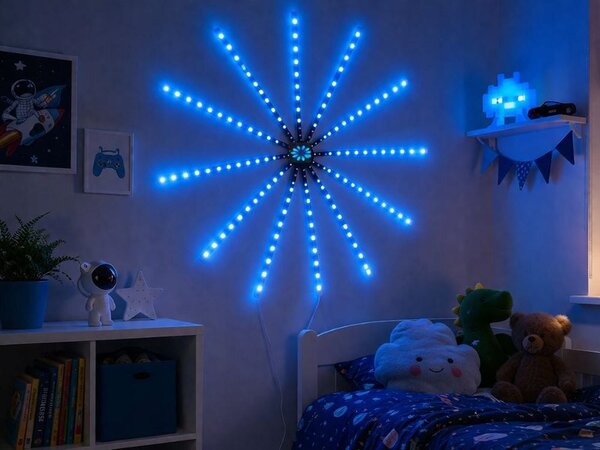 Usb led rgb pametna samoljepljiva vatrometna zidna svjetiljka app daljinski 111cm