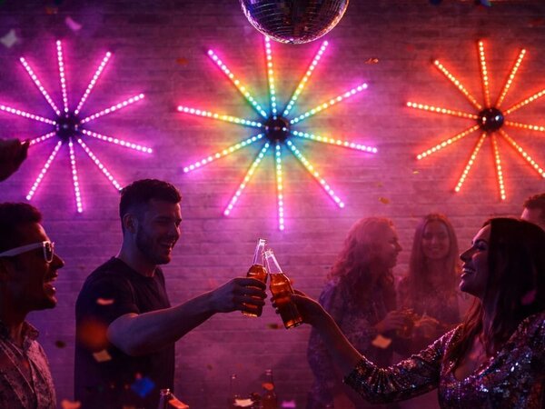 Usb led rgb pametna samoljepljiva vatrometna zidna svjetiljka app daljinski 111cm
