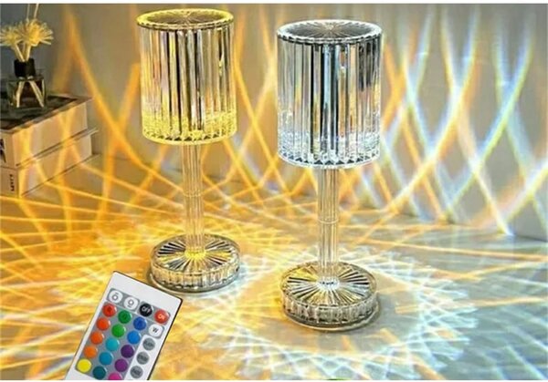 Led rgb baterija. stolna kristalna lampa usb daljinski