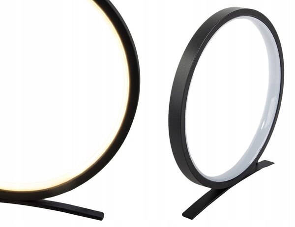 Led okrugla stolna lampa 3 boje svjetla usb 26cm crna