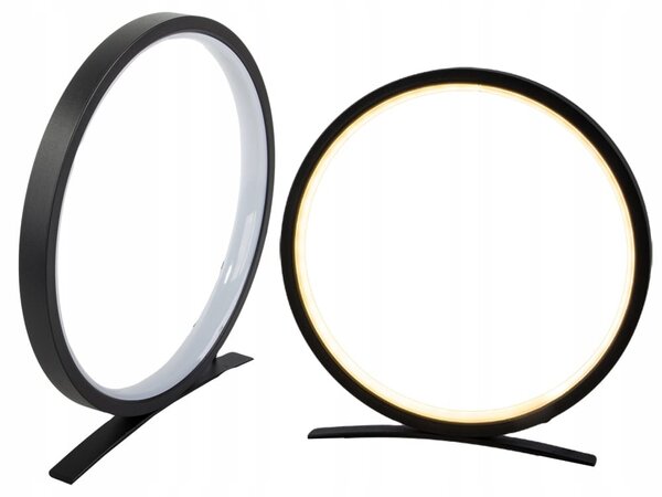 Led okrugla stolna lampa 3 boje svjetla usb 26cm crna