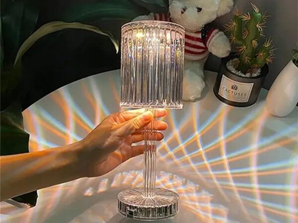 Led rgb baterija. stolna kristalna lampa usb daljinski
