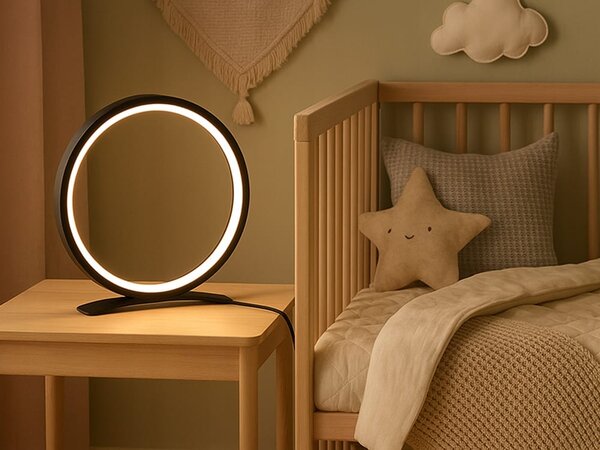 Led okrugla stolna lampa 3 boje svjetla usb 26cm crna