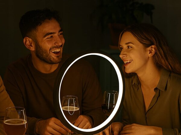 Led okrugla stolna lampa 3 boje svjetla usb 26cm crna