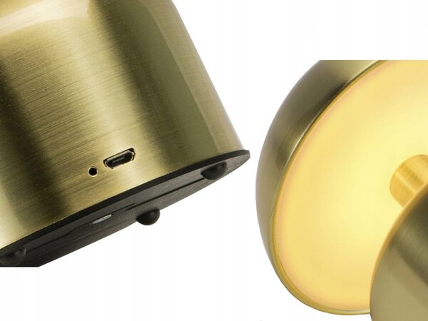 Ledena metalna baterija. dodirna stolna lampa usb spužva srebrna ili zlatna