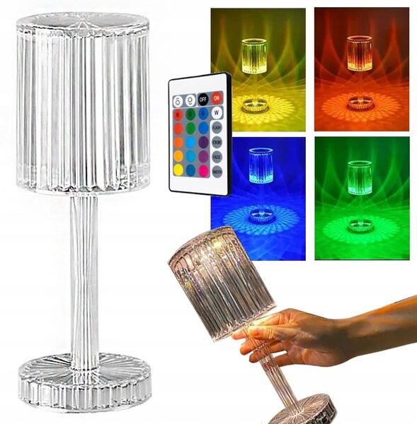 Led rgb baterija. stolna kristalna lampa usb daljinski