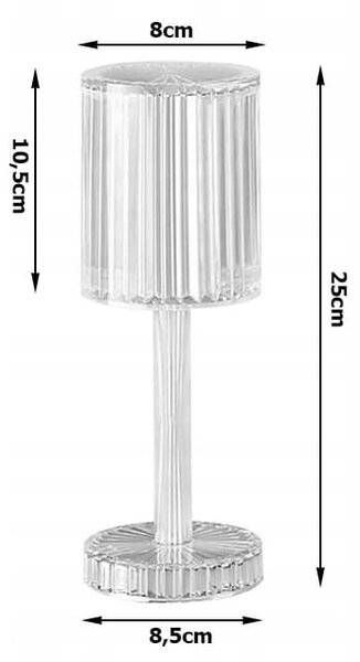 Led rgb baterija. stolna kristalna lampa usb daljinski