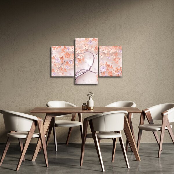 Slika koraljnih cvijetova stabla - apstrakcija (90x60 cm)