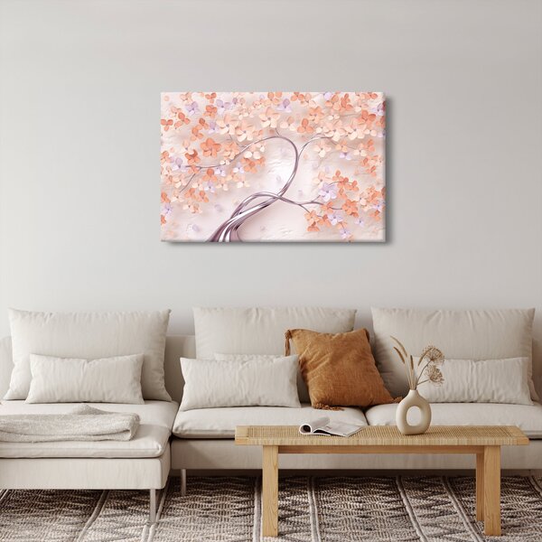 Slika koraljnih cvijetova stabla - apstrakcija (90x60 cm)