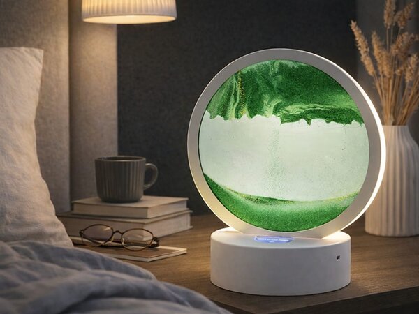 Usb led rgb 3d stolno staklo slikanje pijeskom 19 cm zelena