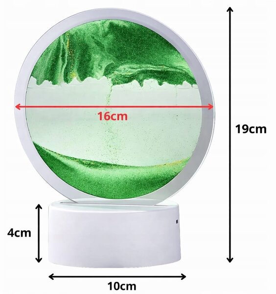 Usb led rgb 3d stolno staklo slikanje pijeskom 19 cm zelena