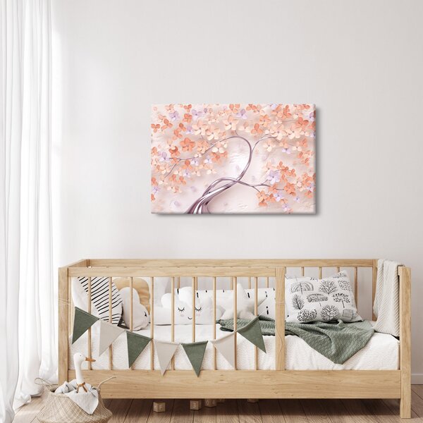 Slika koraljnih cvijetova stabla - apstrakcija (90x60 cm)