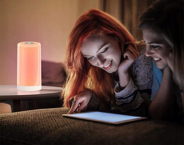 Led rgb baterija. stolno noćno svjetlo usb touch bijelo