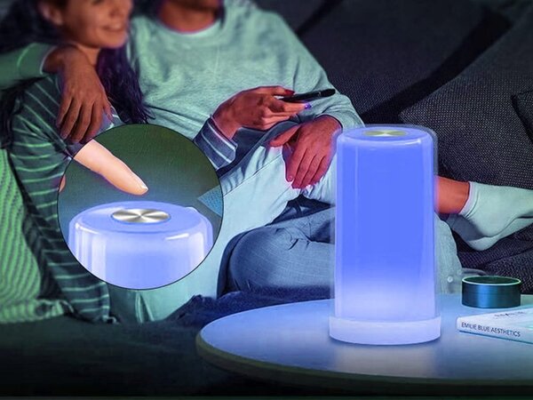 Led rgb baterija. stolno noćno svjetlo usb touch bijelo