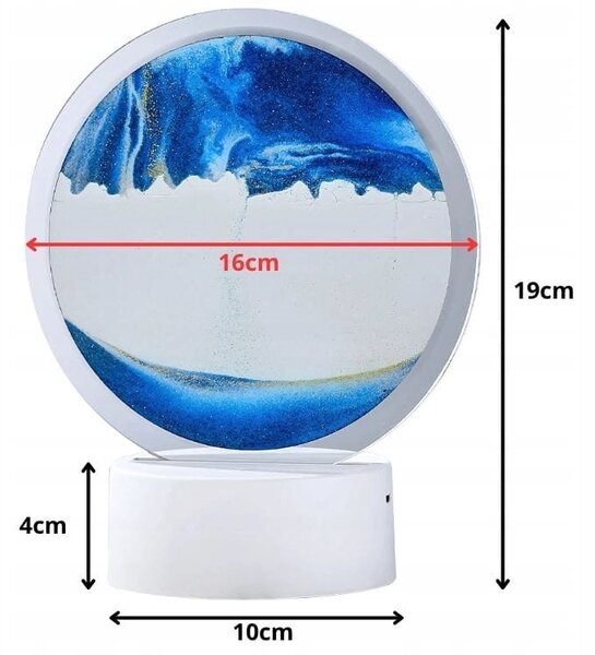 Usb led rgb 3d desktop staklo slikanje pijeskom 19cm plavo