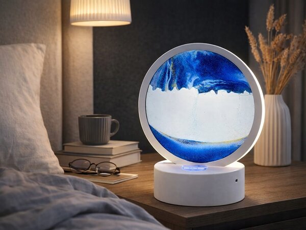 Usb led rgb 3d desktop staklo slikanje pijeskom 19cm plavo