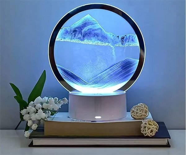 Usb led rgb 3d desktop staklo slikanje pijeskom 19cm plavo