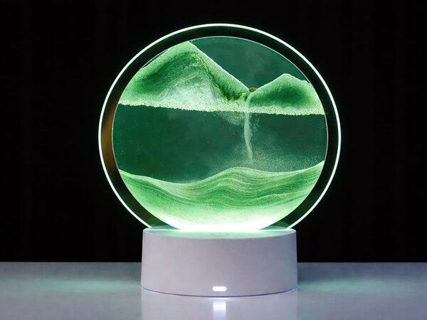 Usb led rgb 3d stolno staklo slikanje pijeskom 19 cm zelena