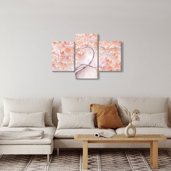 Slika koraljnih cvijetova stabla - apstrakcija (90x60 cm)