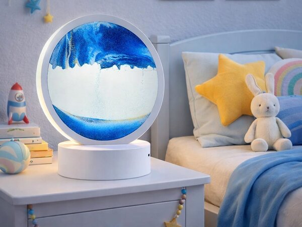 Usb led rgb 3d desktop staklo slikanje pijeskom 19cm plavo