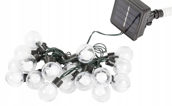 LED 20 topli bijeli vanjski solarni ukrasni vijenac 8 funkcija