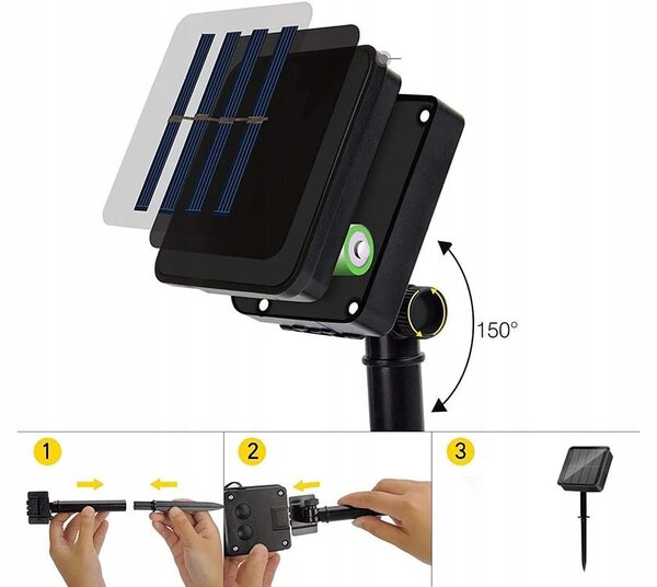 Led rgb 20 vanjski solarni ukrasni vijenac 8 funkcija