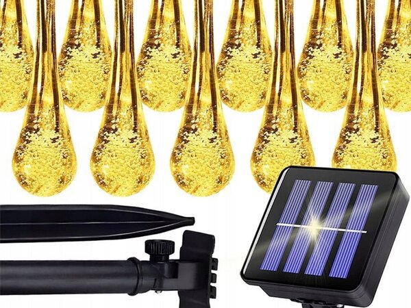 Led 50 topli bijeli vanjski solarni ukrasni vijenac od svijeća 8 funkcija