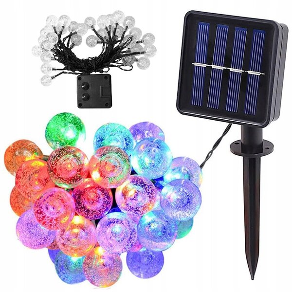Led rgb 40 vanjski solarni ukrasni vijenac 8 funkcija