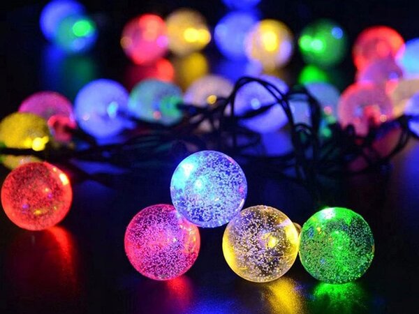 Led rgb 20 vanjski solarni ukrasni vijenac 8 funkcija