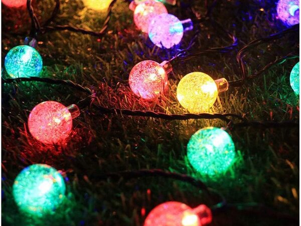 Led rgb 20 vanjski solarni ukrasni vijenac 8 funkcija