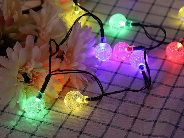Led rgb 20 vanjski solarni ukrasni vijenac 8 funkcija
