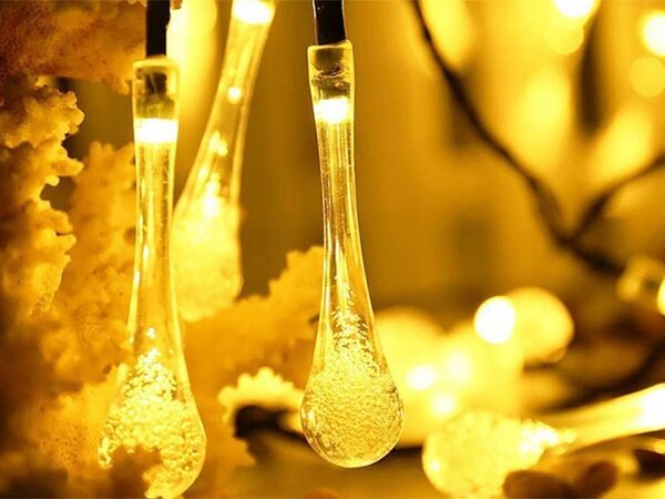 Led 50 topli bijeli vanjski solarni ukrasni vijenac od svijeća 8 funkcija