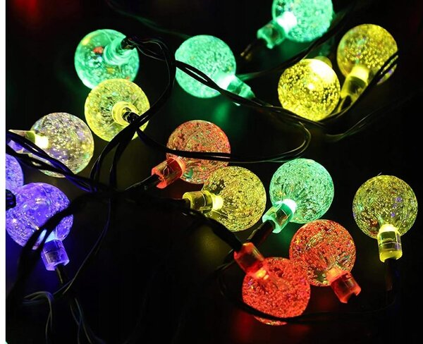 Led rgb 20 vanjski solarni ukrasni vijenac 8 funkcija