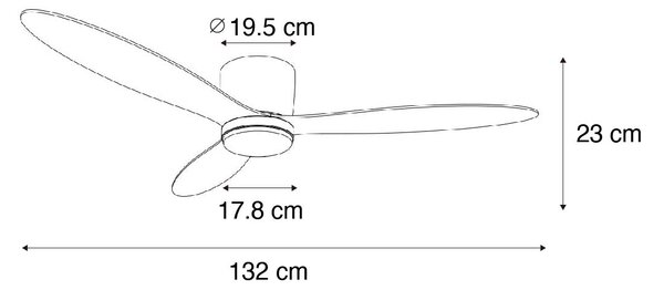 Stropni ventilator bijeli 132 cm uklj. LED s mogućnošću prigušivanja s daljinskim upravljačem - Sofio