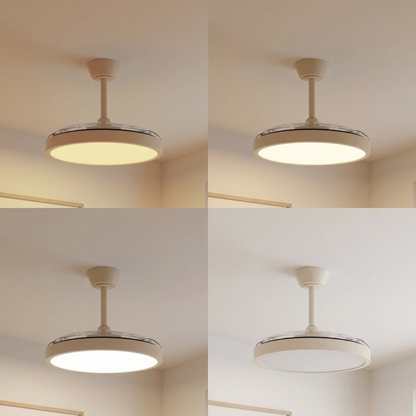 Orasu LED stropni ventilator, Ø 107 cm, bež, CCT – Lindby Lindby, Orasu, Bež, Dnevna soba, Metal, Moderan