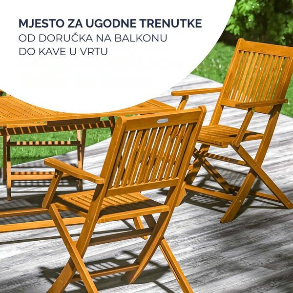Sjedeća garnitura SYDNEY, 3-dijelna, prirodno drvo