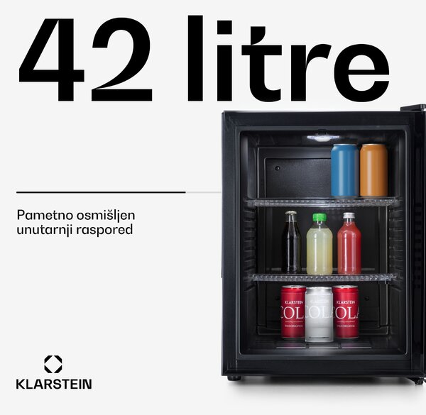 Klarstein Brooklyn 42, mini hladnjak, staklena vrata, LED osvjetljenje, police