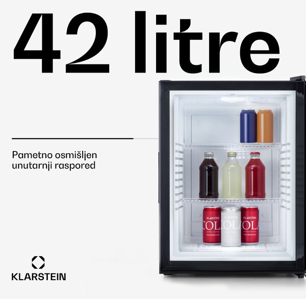 Klarstein Brooklyn 42, mini hladnjak, staklena vrata, LED osvjetljenje, police