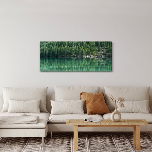 Slika - Četinari uz jezero (120x50 cm)