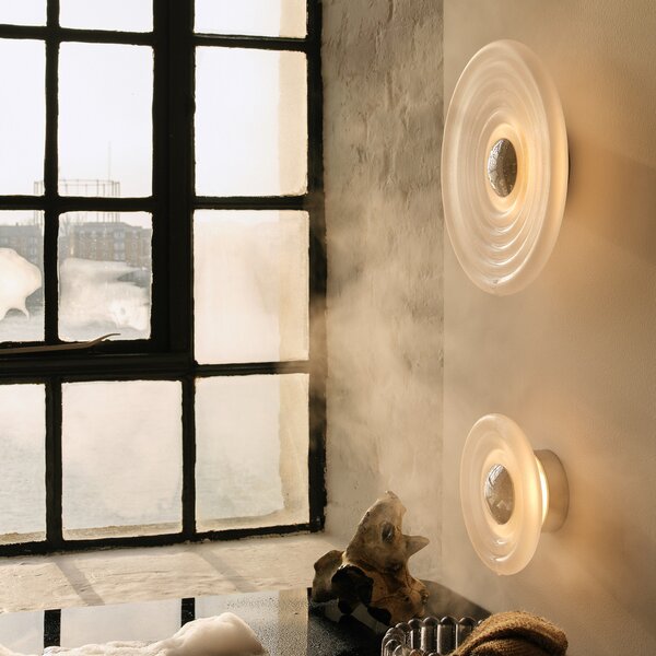 Tom Dixon LED zidna svjetiljka Press Sphere, matirana, Ø 35 cm, prigušiva, Bijela, kupaonica, Staklo
