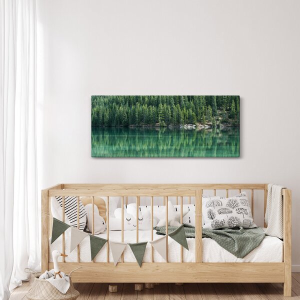 Slika - Četinari uz jezero (120x50 cm)