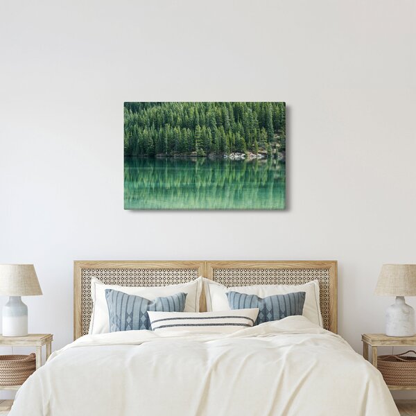 Slika - Četinari uz jezero (90x60 cm)