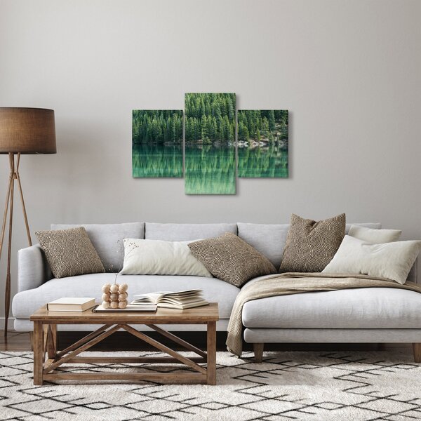 Slika - Četinari uz jezero (90x60 cm)
