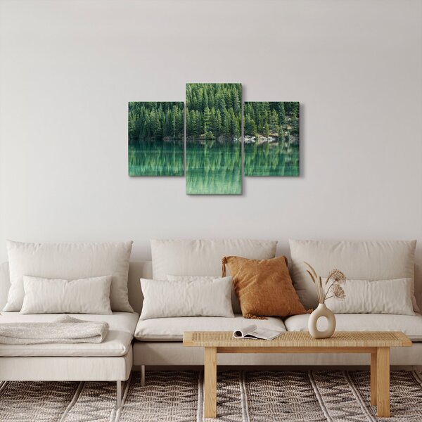 Slika - Četinari uz jezero (90x60 cm)