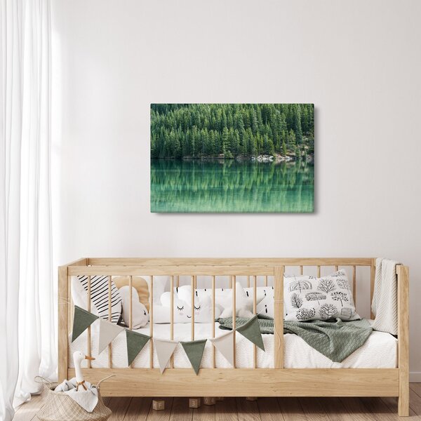 Slika - Četinari uz jezero (90x60 cm)