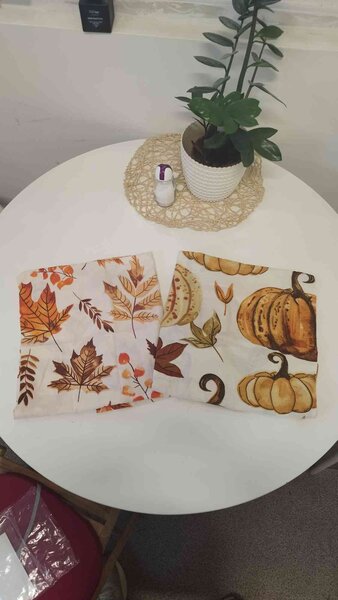 Flanel jastučnica LEAVES & PUMPKINS 50x70 cm, šarena